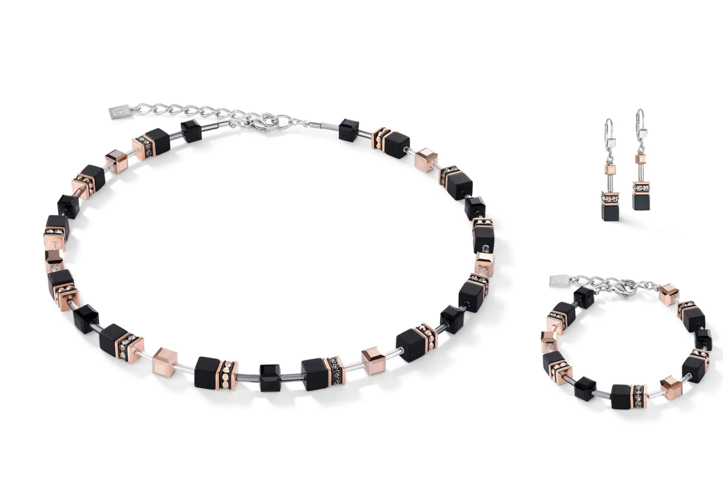 GEO CUBE ROSE GOLD AND ONYX BRACELET 4018/30_1300