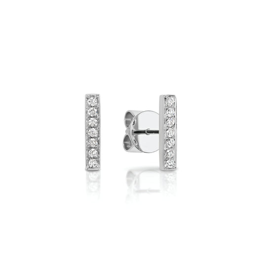 9ct White Gold and Diamond Stud Earrings - Mandi and Co