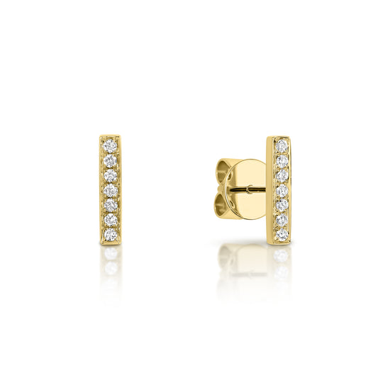 9ct Yellow Gold and Diamond Stud Earrings - Mandi and Co