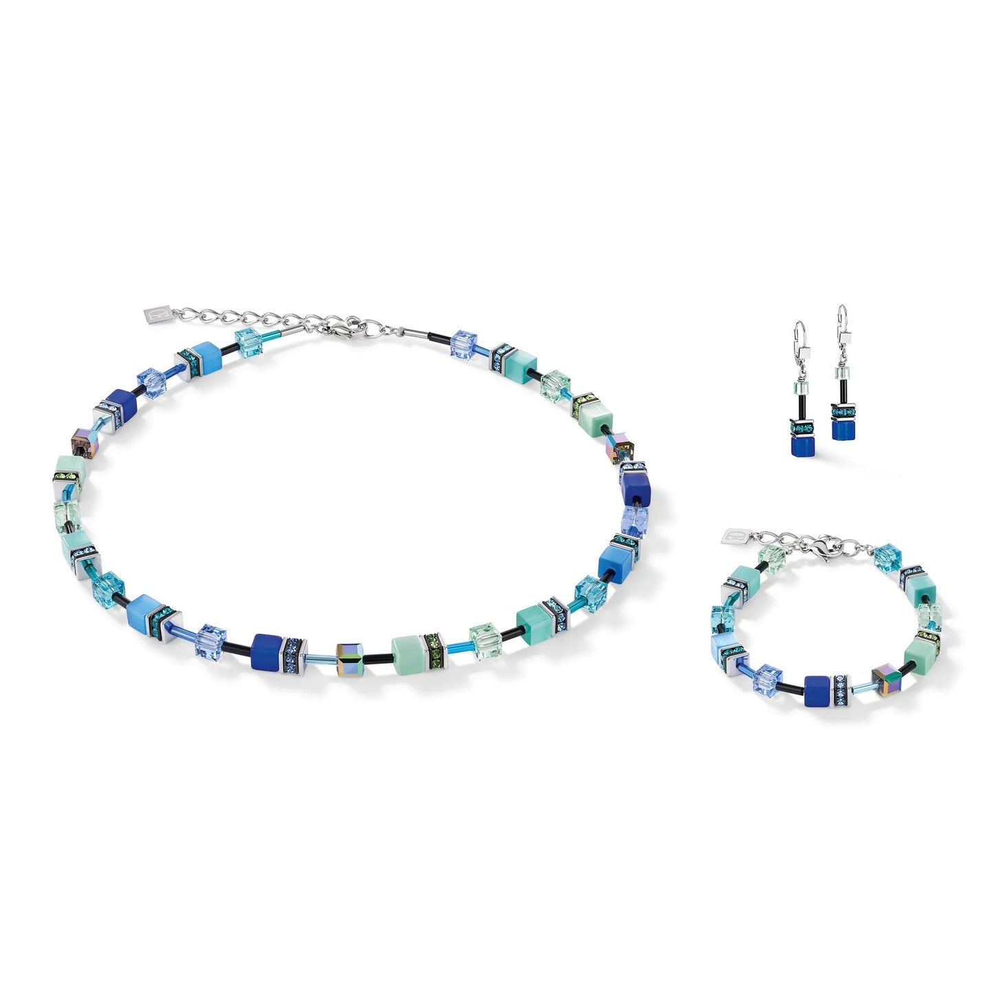 GEO CUBE BRIGHT BLUE NECKLACE 2838/10_0705