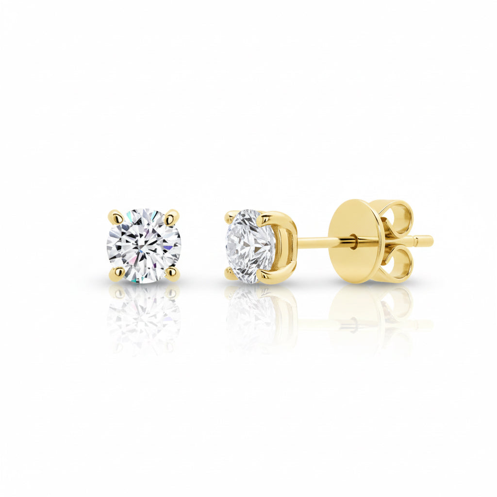 9CT YG Lab Grown Diamond Stud Earrings
