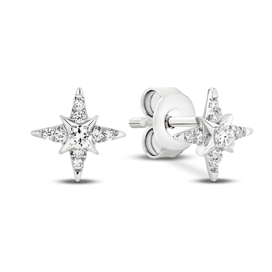 Stud Earrings 0.1ct Lab F/VS 18kt White Gold