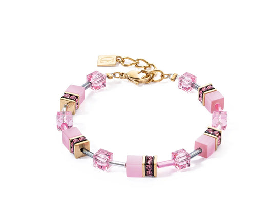 GEO CUBE MONO GOLD BRACELET PINK 4020/30_1920