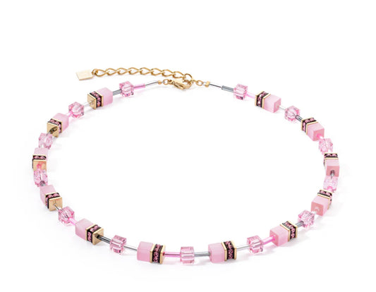 GEO CUBE MONO GOLD NECKLACE PINK 4020/10_1920