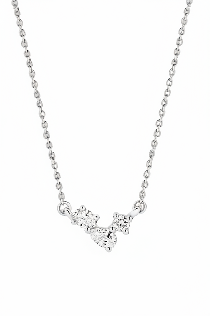 Tabatha 9ct White Three Lab Diamond Necklace