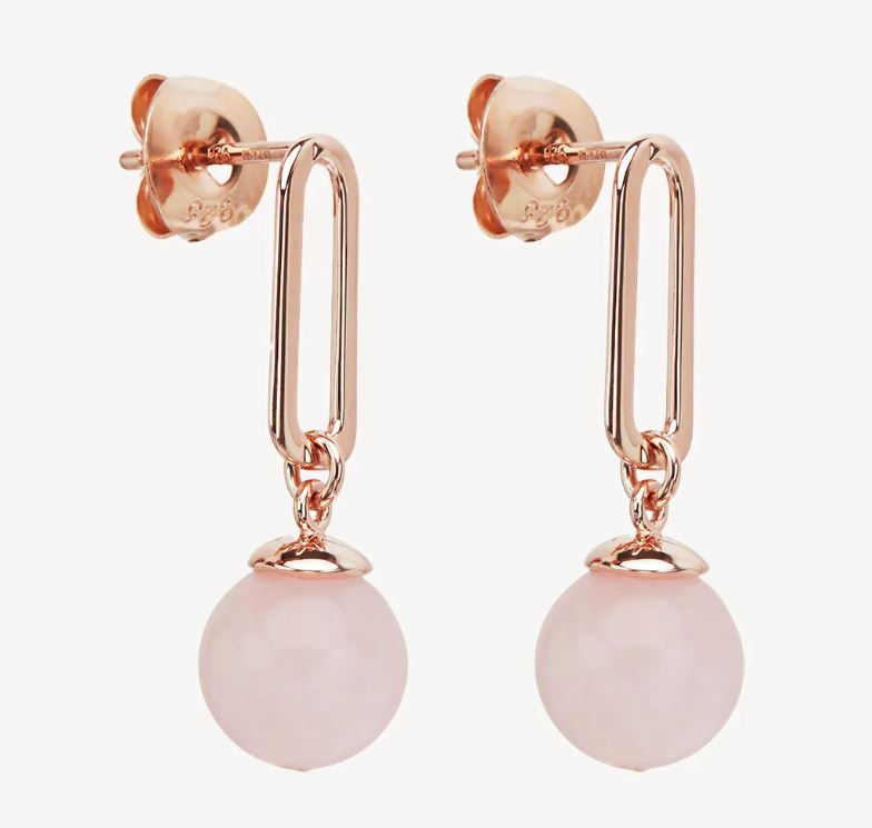 Alba Rose Quartz Earrings