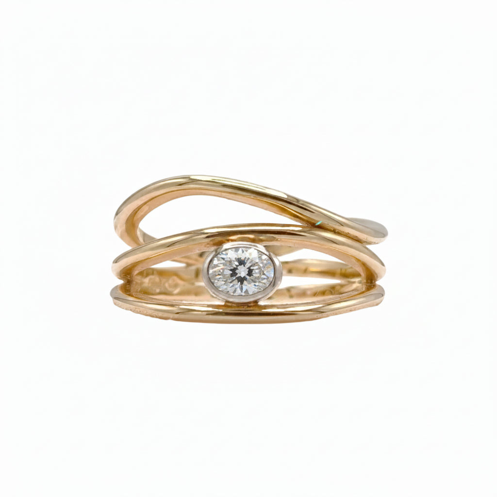 Harmony - 18ct yellow Gold Wavy Design Ring