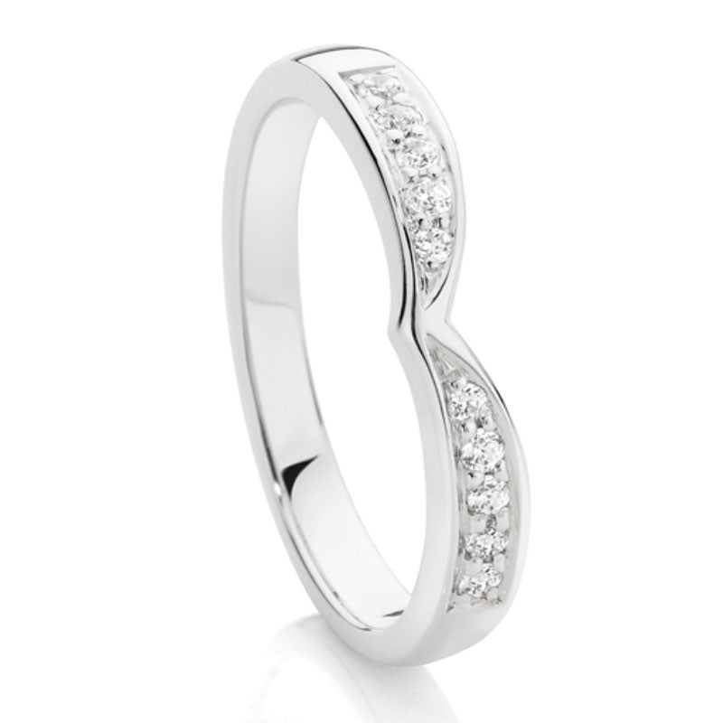 Diamond Contour Wedding Ring